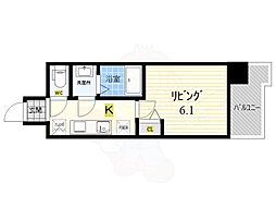 プレサンス京町堀ノース 1Kの間取図画像