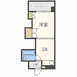 ノースタウンハウス 1DKの間取図画像