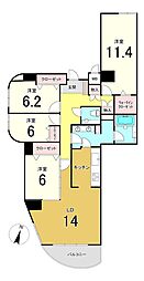 エルシオン琴似 4LDKの間取図画像