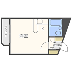 クリオ山鼻南壱番館 ワンルームの間取図画像