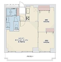北31条パークマンション 2LDKの間取図画像