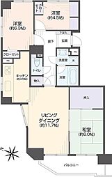 コープ野村月寒西 3LDKの間取図画像