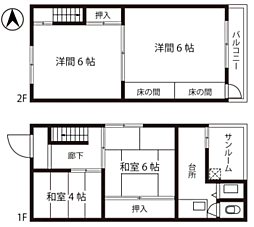 貸家　吾妻町8-22 1階4Kの間取り