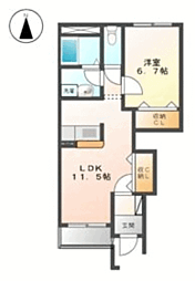 Ａ＆Ｈ 1階1LDKの間取り