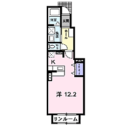 Ｉｎｔｅｒ　Ｏｎｅ 1階ワンルームの間取り