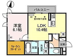 aRietta(アリエッタ) 2階1LDKの間取り
