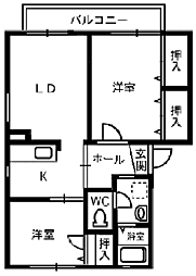クリエイトシティ創建E 2LDKの間取図画像