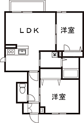 レジェンシアS 2LDKの間取図画像
