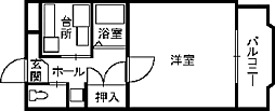 ウインダムハイツ 1Kの間取図画像