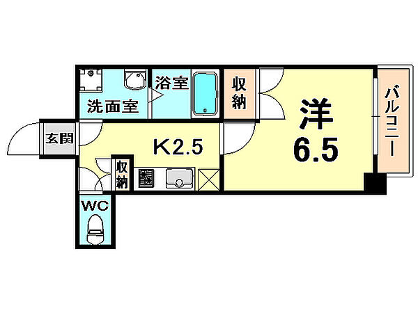 ディアさくら夙川 302｜兵庫県西宮市神楽町(賃貸マンション1K・3階・25.00㎡)の写真 その2