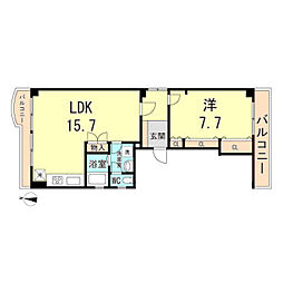 アカカベビル 1LDKの間取図画像