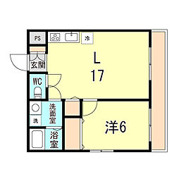 セントラルハイツ本山 1LDKの間取図画像