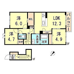 サワーソレアードB 2階