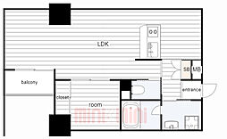 ｚｏｎｎａ神戸磯上通 8階1LDKの間取り