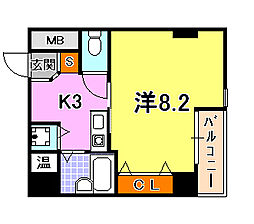 プレサンス神戸メリケンパーク前 3階1Kの間取り
