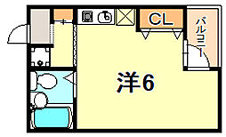 ヒルバレー妙法寺駅前 5階1Kの間取り
