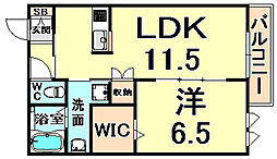 プロヴァンス　コート 1階1LDKの間取り