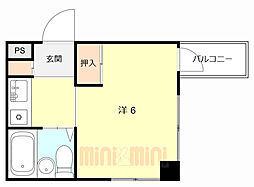 グローバル竹馬 3階1DKの間取り