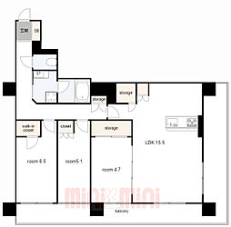 プラウド阪急塚口駅前 9階3SLDKの間取り