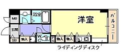 フレックス芦屋 3階ワンルームの間取り
