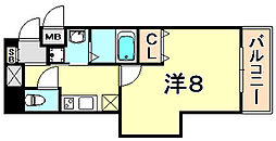 エスティ・ロアール神戸駅前 10階1Kの間取り