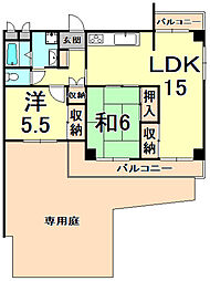 BelleVie甲東園 2LDKの間取図画像