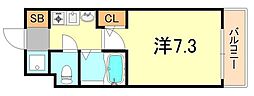 エステムコート新神戸エリタージュ 2階1Kの間取り