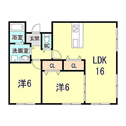 清保アイレックスコート 4階3DKの間取り