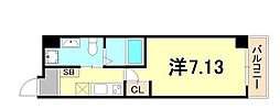 ＫＴＧ　ＲＥＳＩＤＥＮＣＥ　芦屋西 2階1Kの間取り