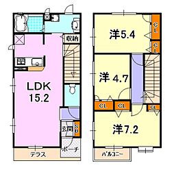 パルティール東須磨Ｃ 1階3LDKの間取り