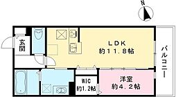 Lavendel 1階1LDKの間取り
