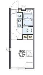 レオパレスマリーナ深江 1階1Kの間取り