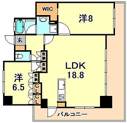 ＢＥＬＩＳＴＡ神戸旧居留地 5階2LDKの間取り