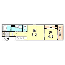 Ｖ−ルネサンス大塚町 3階1LDKの間取り