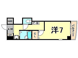ガーデンプレイス夙川 1Kの間取図画像