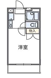 レオパレス天神 1Kの間取図画像