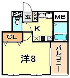 間取図画像 1K
