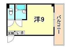 三景マンション ワンルームの間取図画像