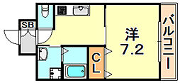 ラ・メール垂水 1Kの間取図画像