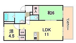 ディアス錦が丘 2LDKの間取図画像