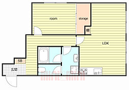 御影城ノ前パーク・ハイム 1LDKの間取図画像
