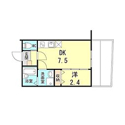 MaisonKPC 1DKの間取図画像