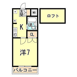 エル・マール東須磨 1Kの間取図画像
