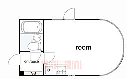 サンパレス21塚口 ワンルームの間取図画像