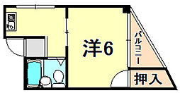 プレアール杭瀬 1DKの間取図画像
