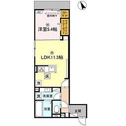 ル トレフル 1LDKの間取図画像