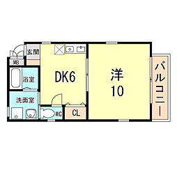 Pista魚住町 1DKの間取図画像