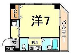 オズ・フラッツ本山 1Kの間取図画像