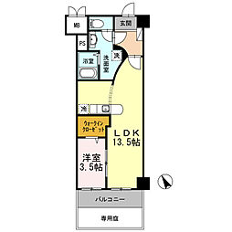 COCOMARINI 1LDKの間取図画像