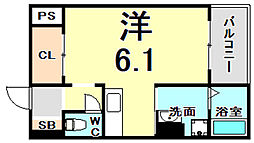 レヴィータ加島 ワンルームの間取図画像